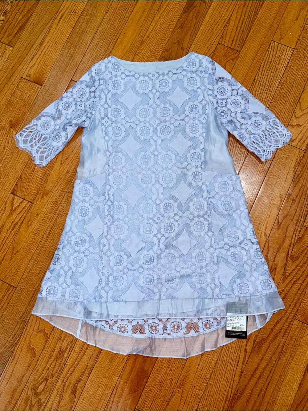 ‼️NEW Asian Blue Cotton Blended Lace Dress Size Medium